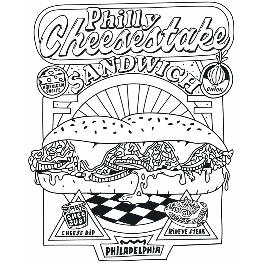 Street Food Coloring Book