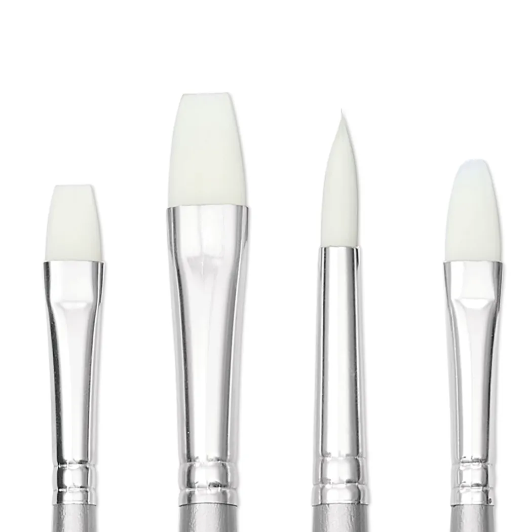 Syntetpensel Akryl Long Handle 4-pack