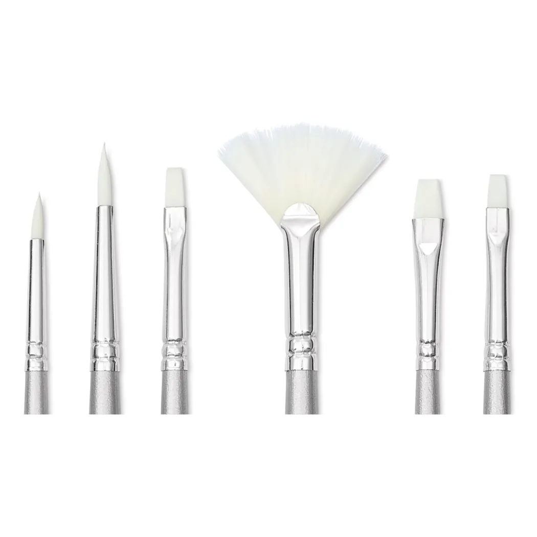 Syntetpensel Akryl Short Handle 6-pack