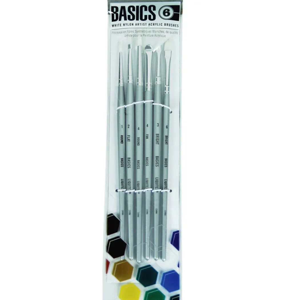 Syntetpensel Akryl Short Handle 6-pack