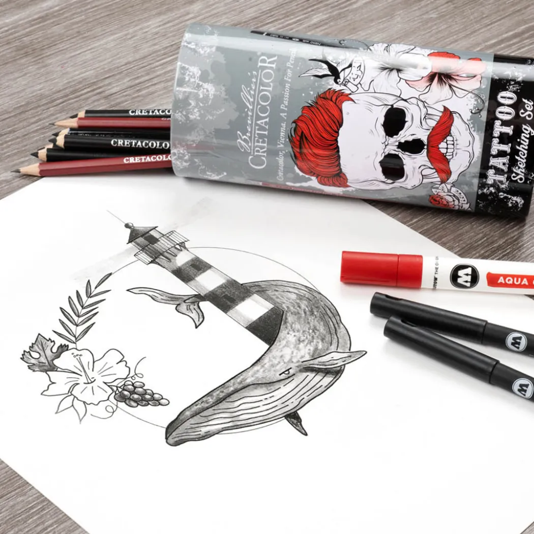 Tattoo Sketching Set 14 delar