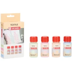 Textilfärg Set 4 x 50 ml Pastel