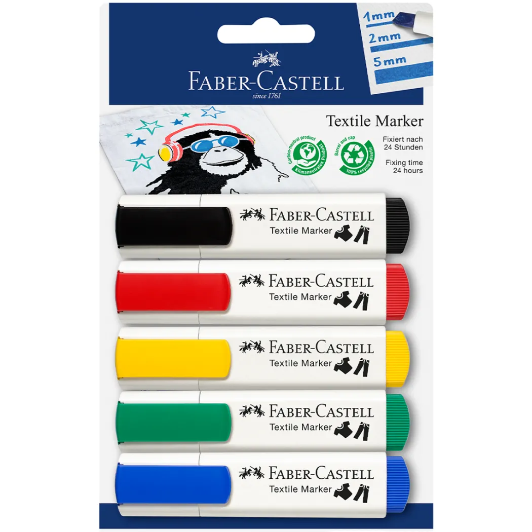 Textilmarker Basic 5-set