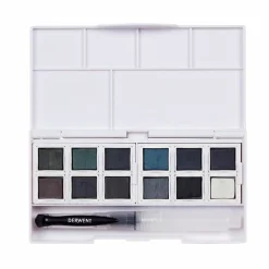 Tinted Charcoal Paint Pan 12-set halvkoppar