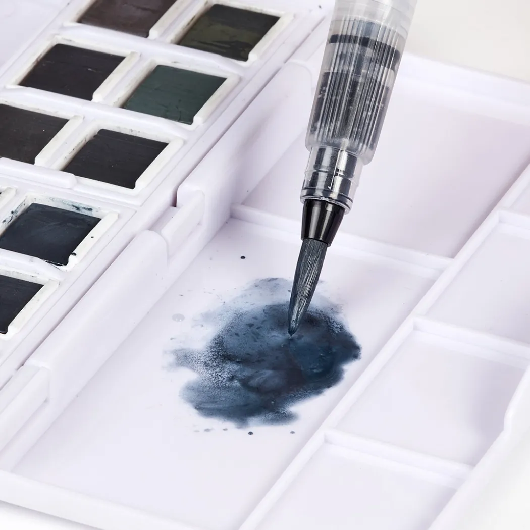 Tinted Charcoal Paint Pan 12-set halvkoppar