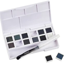 Tinted Charcoal Paint Pan 12-set halvkoppar