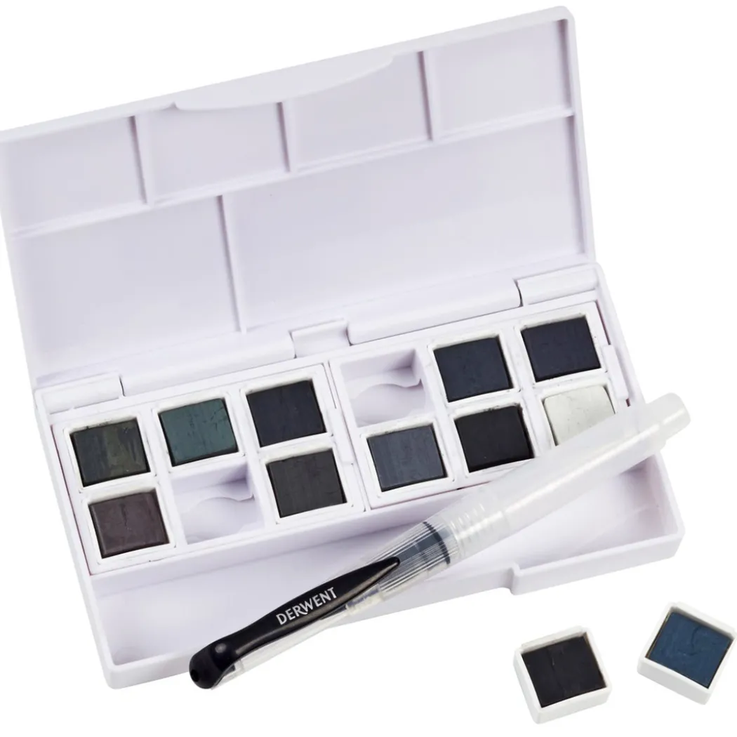 Tinted Charcoal Paint Pan 12-set halvkoppar