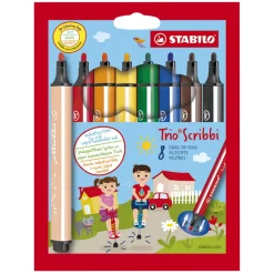 Trio Scribbi Tuschpennor 8-pack