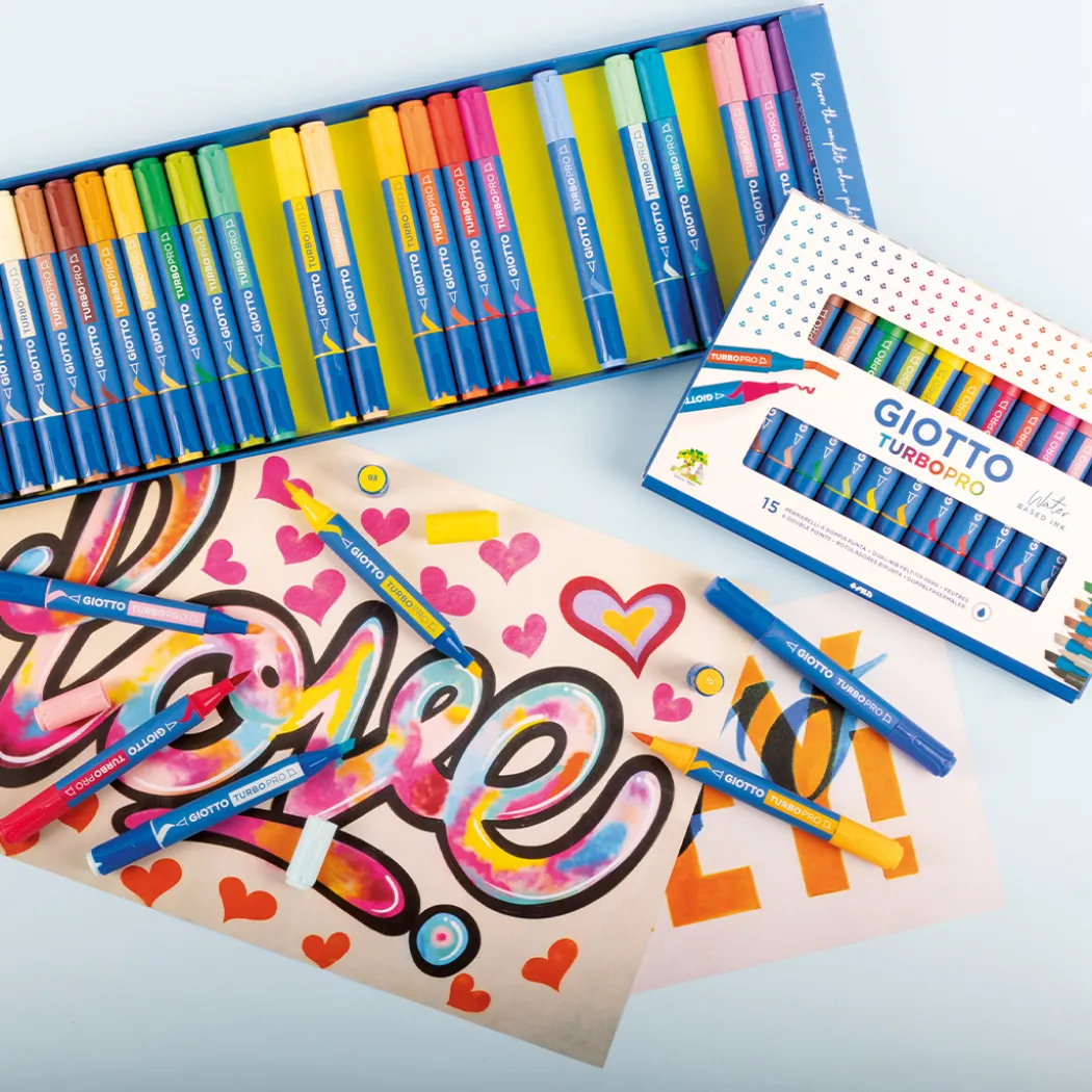Turbo Pro Dual Tip Marker Pen 15-set