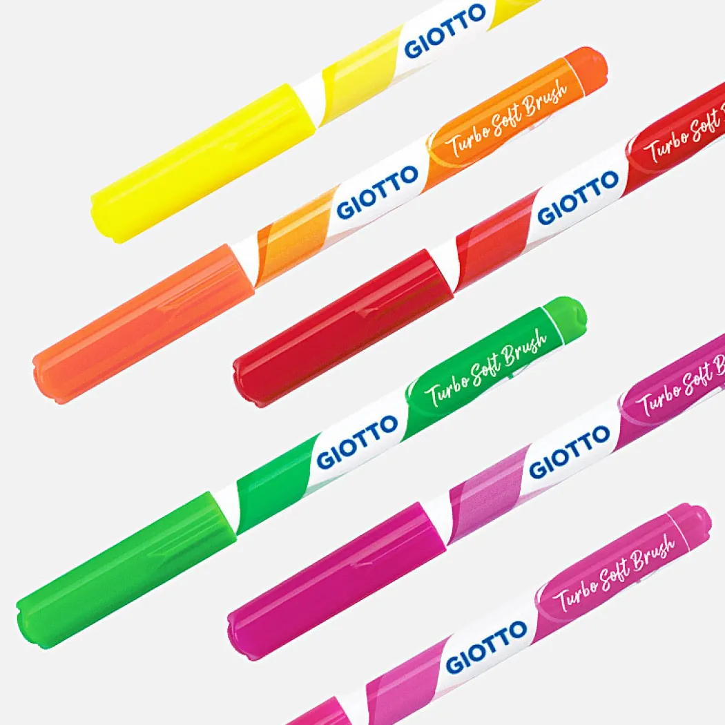 Turbo Soft Penselpenna Fluo 6-set (5 år+)