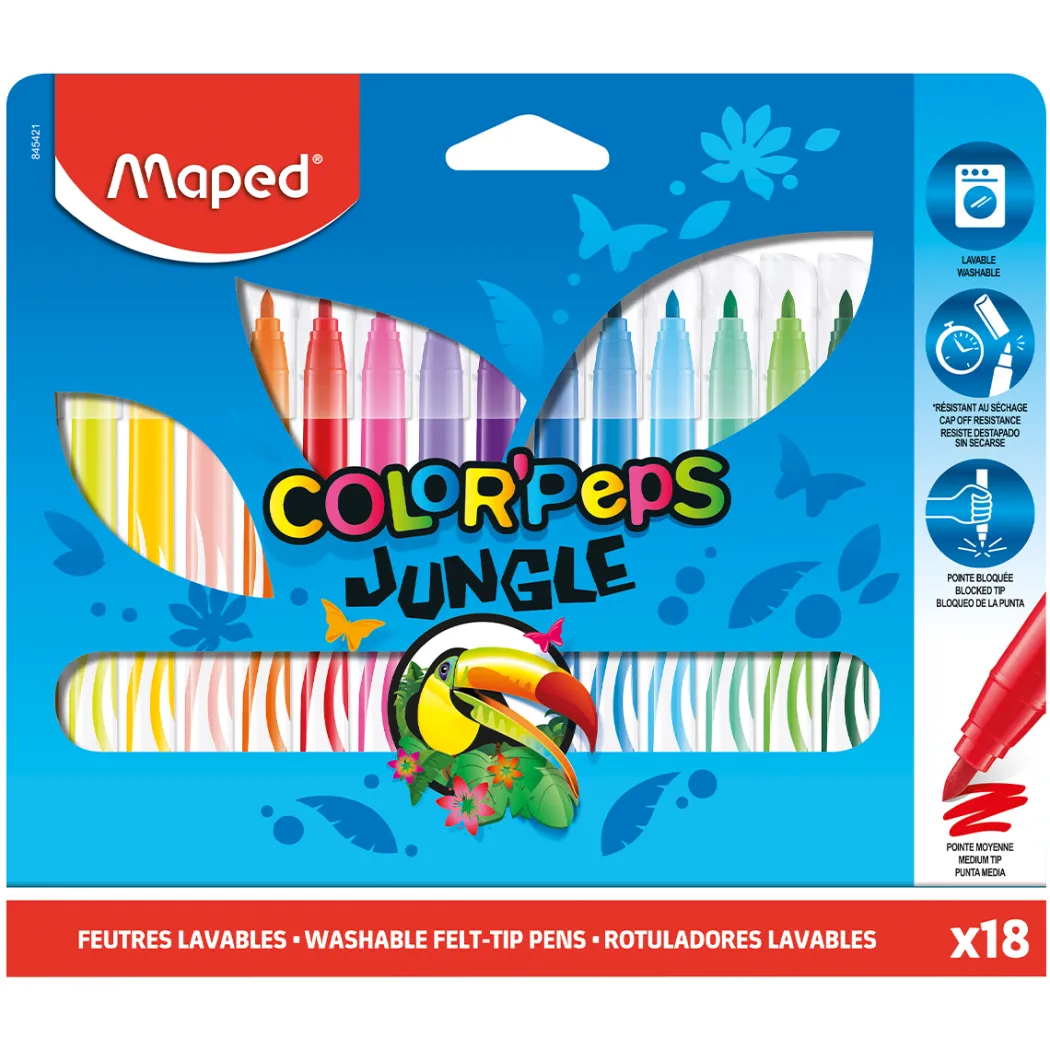 Tuschpennor Color Peps Jungle 18-pack
