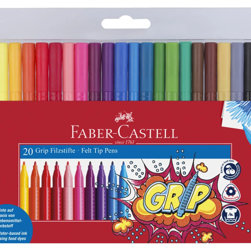 Tuschpennor Grip 20-set (3 år+)