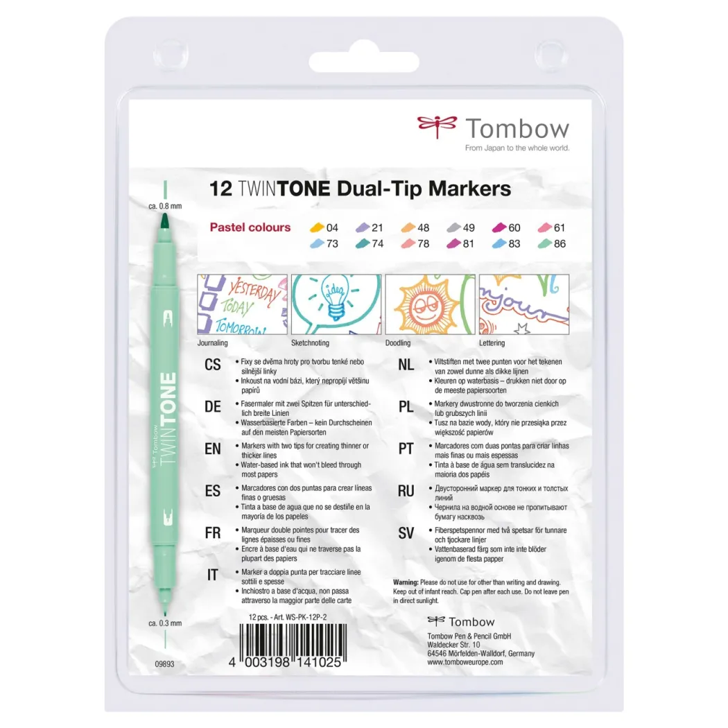 TwinTone Marker Pastel 12-pack