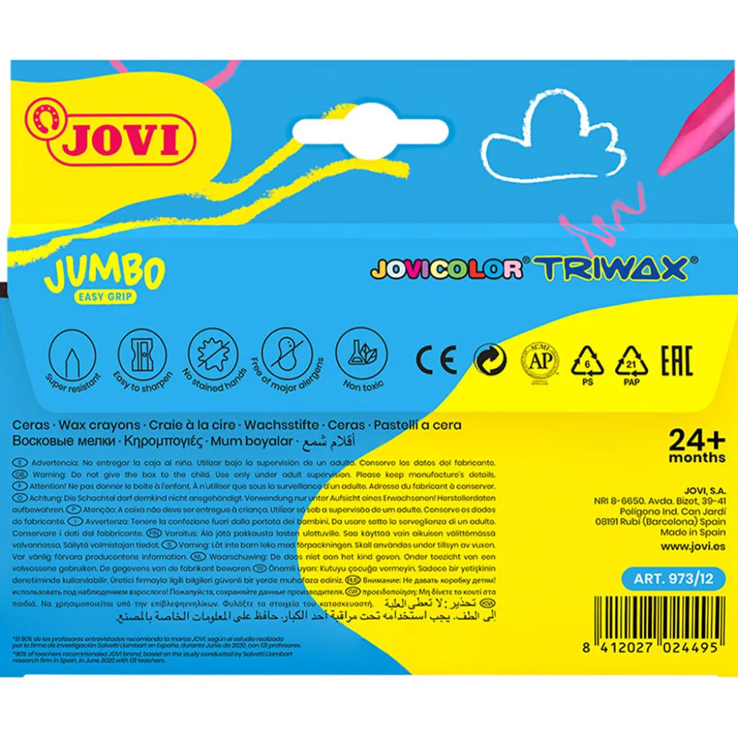 Vaxkritor Jumbo Easy Grip 12-pack (2 år+)