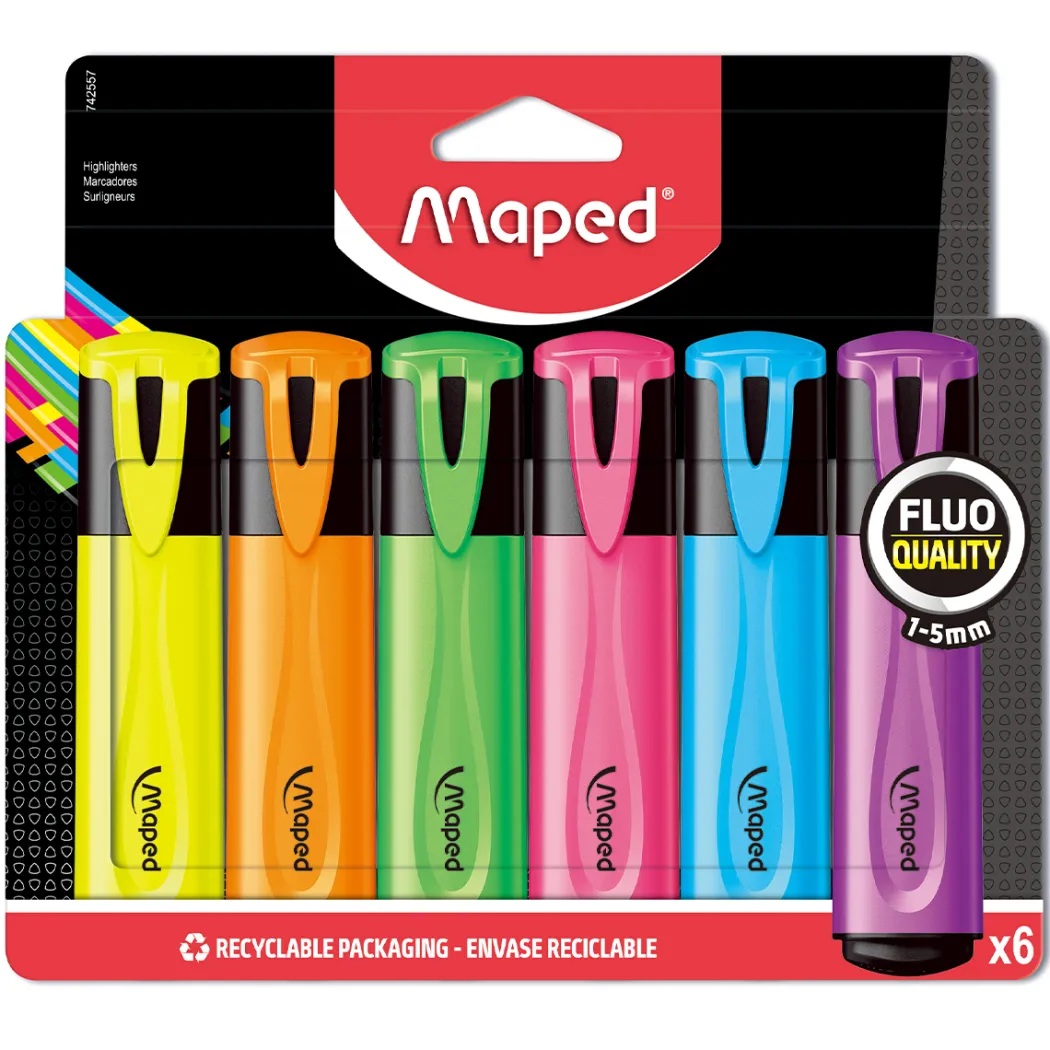 Överstrykningspennor 6-pack