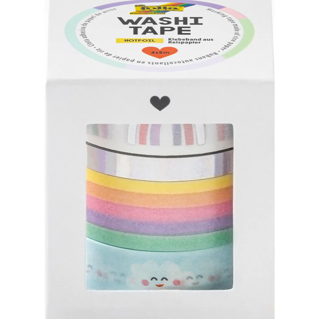 Washi-tejp Rainbow & Moln 4-pack