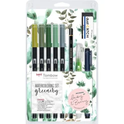 Watercoloring set Greenery