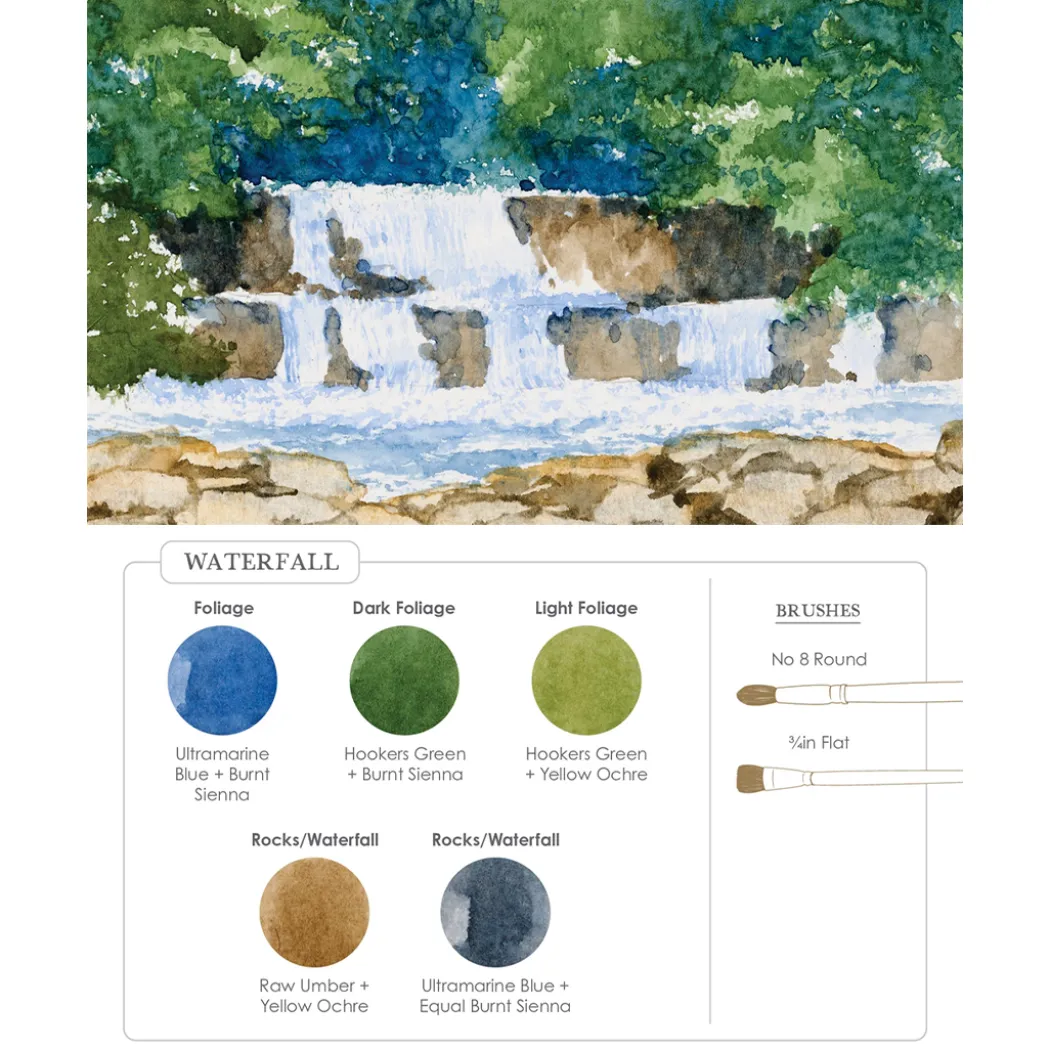 Watercolor Mixing Deck: Landscapes