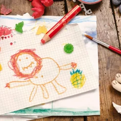 Woody 3-in-1 Färgpennor 6-set + vässare (3 år+)